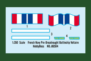 Hobby Boss 86504 French Navy Pre-Dreadnought Battleship Voltaire 1/350 – imagen 4