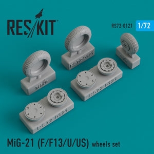 RESKIT RS72-0121 MIG-21 (F, F13, U, US) WHEELS SET 1/72