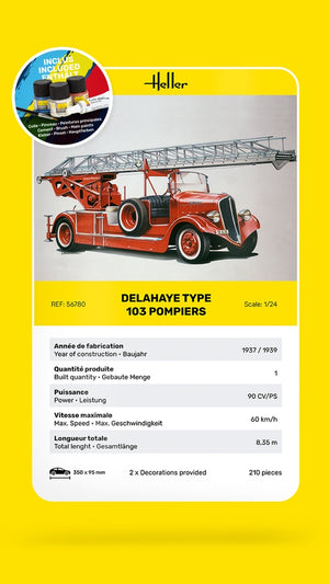 Heller 56780 Delahaye Type 103 Pompiers - Starter Kit 1/24 – Bild 2