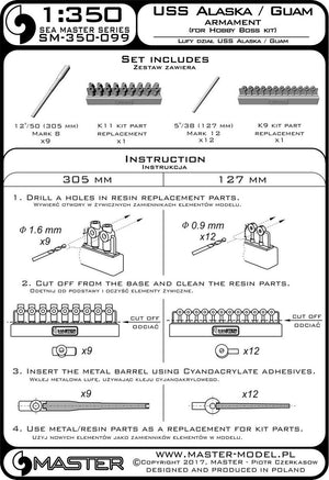 Master SM-350-099 USS Alaska/ Guam Armament 1/350 – immagine 4