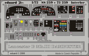 Intérieur du Lancaster B Mk. III Dambuster SS259 d&amp;#39;Eduard, échelle 1/72, HASEGAWA