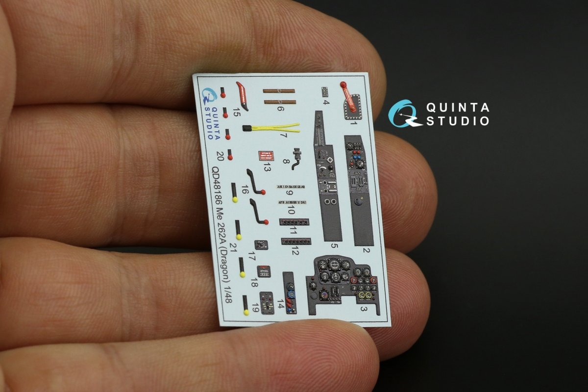Quinta Studio QD48186 Me 262A 3D-Printed &amp;amp; coloured Interior on decal paper (for Dragon ) 1/48 – Bild 8