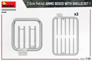 MiniArt 35398 Boîtes de munitions PaK40 de 7,5 cm avec cartouches, lot de 1, échelle 1/35 – image 3