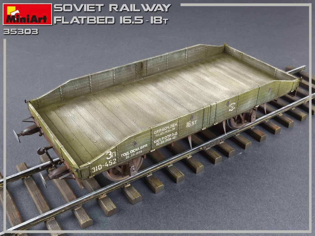 MiniArt 35303 Soviet Railway Flatbed 16,5-18t 1/35 – immagine 8