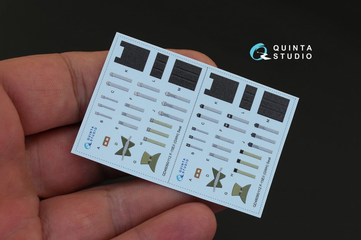 Quinta Studio QD48112 F-15I 3D-Printed &amp;amp; colored Interior on decal paper (for GWH kit) 1/48 – image 6