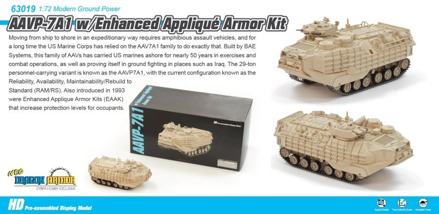 Dragon Armor 63019 AAVP-7A1 w/Enhanced Applique Armor Kit 1/72 – immagine 5