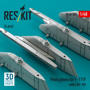 RESKIT RS48-0502 Pivot pylons for F-111F with LAU-105 (4 pcs) (3D Printed) 1/48 – Bild 2