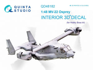 Quinta Studio QD48182 MV-22 Osprey 3D-Printed &amp;amp; coloured Interior on decal paper (for HobbyBoss kit) 1/48