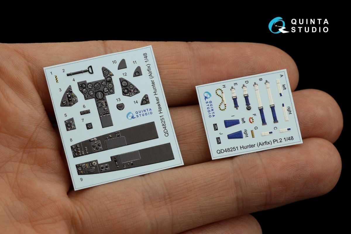 Quinta Studio QD48251 Hawker Hunter 3D-Printed &amp;amp; coloured Interior on decal paper (Airfix) 1/48 – immagine 7