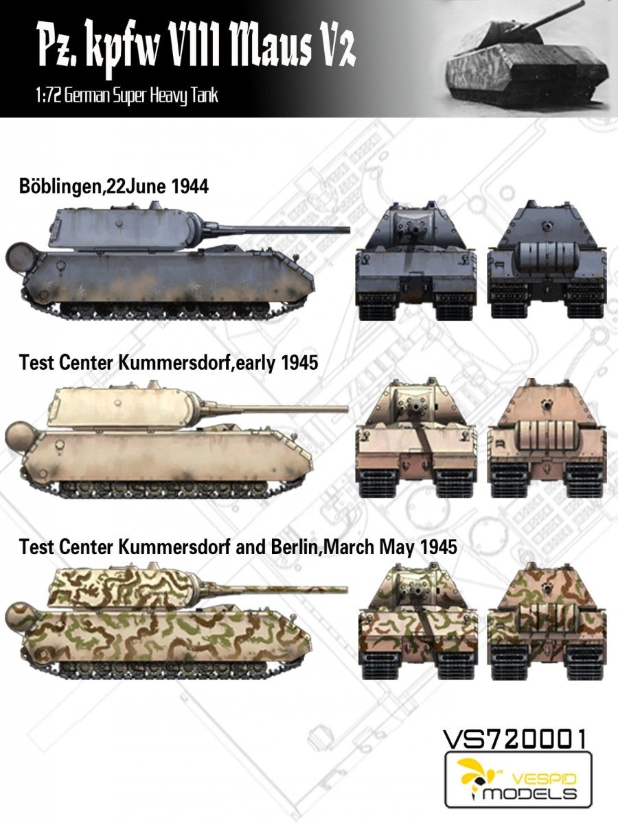 Vespid Models VS720001 Pz.Kpfw. VIII Maus V2 German Super Heavy Tank 1/72 – Bild 5