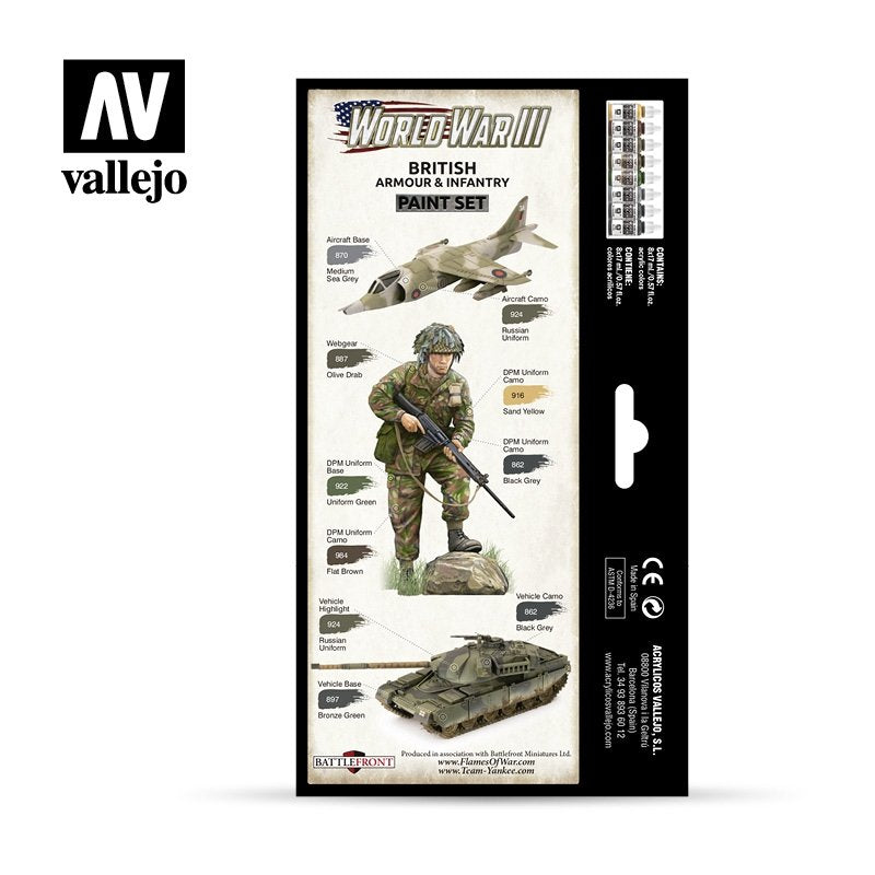 Vallejo 70222 Blindés et infanterie britanniques de la Troisième Guerre mondiale, 8 x 17 ml – image 2
