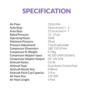 Gaahleri 42939 Ambition Series GTS-06 Serenair Mini Air Compressor – immagine 6