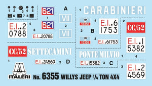 Italeri 6355 WILLYS JEEP 1/4 TON 4X4 ARMA DEI CARABINIERI 1/24 – zdjęcie 4
