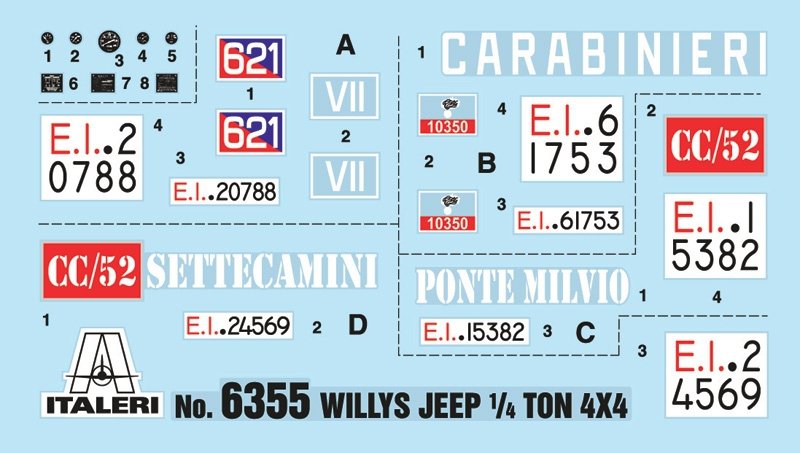 Italeri 6355 WILLYS JEEP 1/4 TON 4X4 ARMA DEI CARABINIERI 1/24 – zdjęcie 4