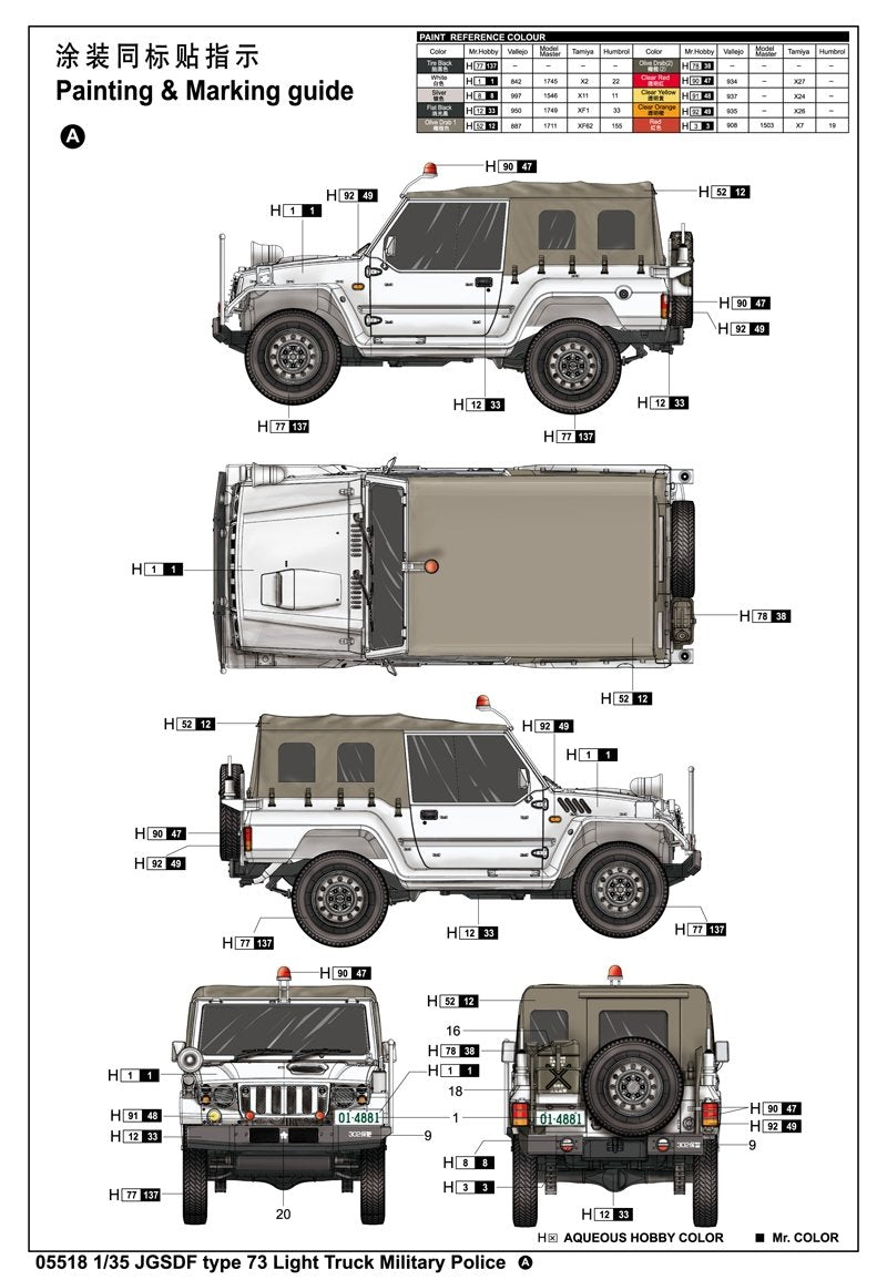 Trumpeter 05518 JGSDF type 73 Light Truck (Police) 1/35 – Bild 3