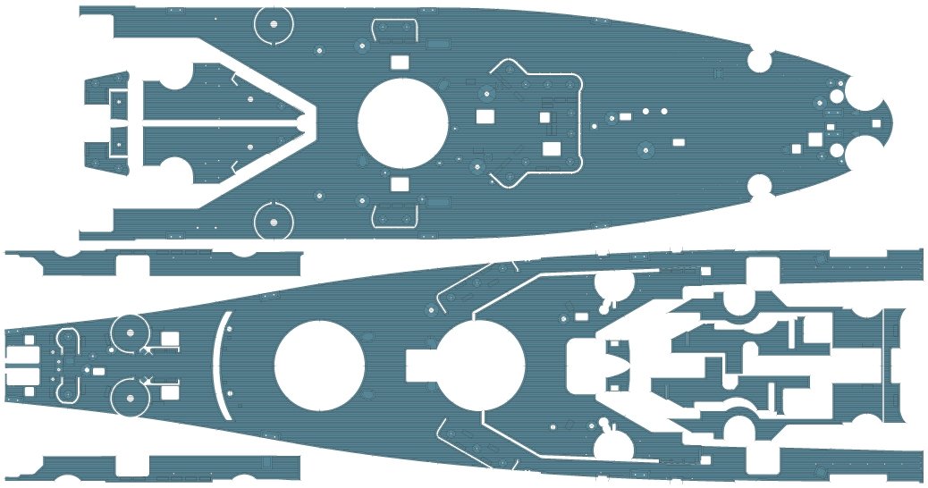 Pontos 37034FB USS BB-63 Missouri 1945 Advanced Detail Up Set for Hobbyboss Kit (Deck Blue 20B stained wooden deck) 1/350 – Bild 34