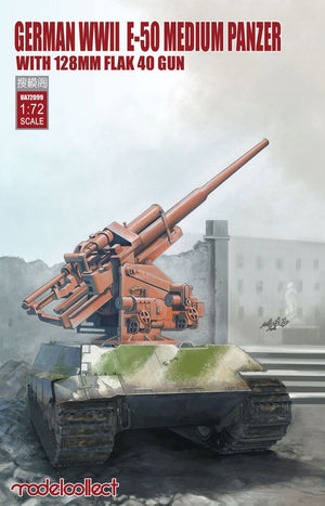 Modelcollect UA72099 German WWII E-50 medium panzer with 128mm flak 40 gun 1/72