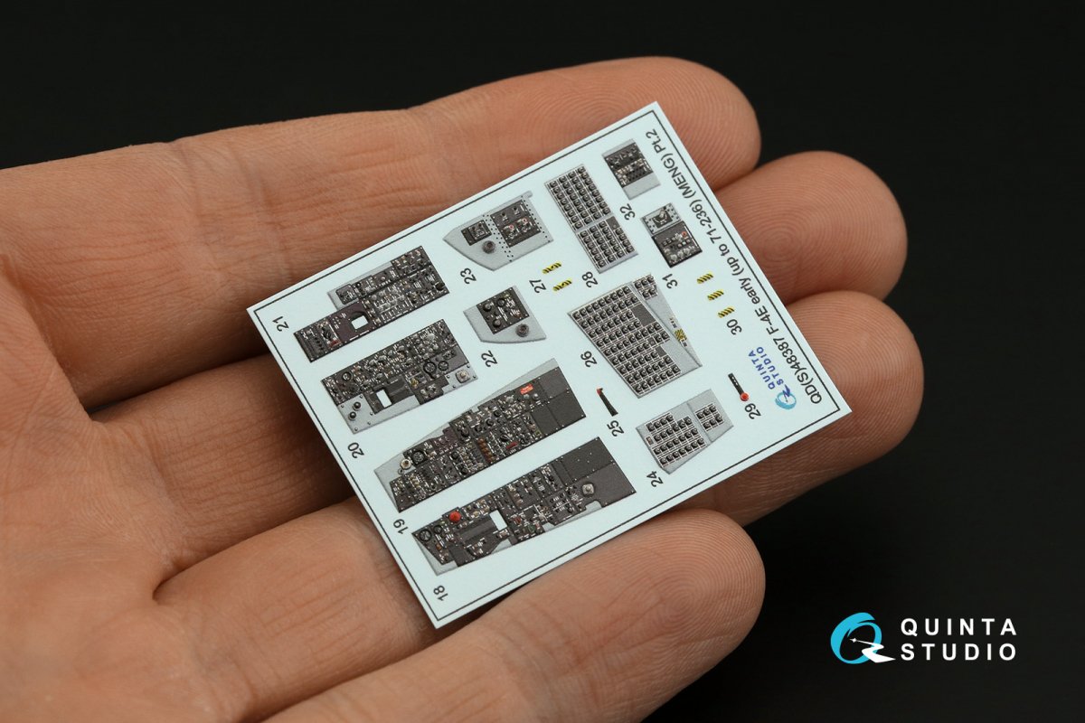 Quinta Studio QDS-48387 F-4E early with slatted wing 3D-Printed &amp;amp; coloured Interior on decal paper (Meng) (Small version) 1/48 – immagine 7