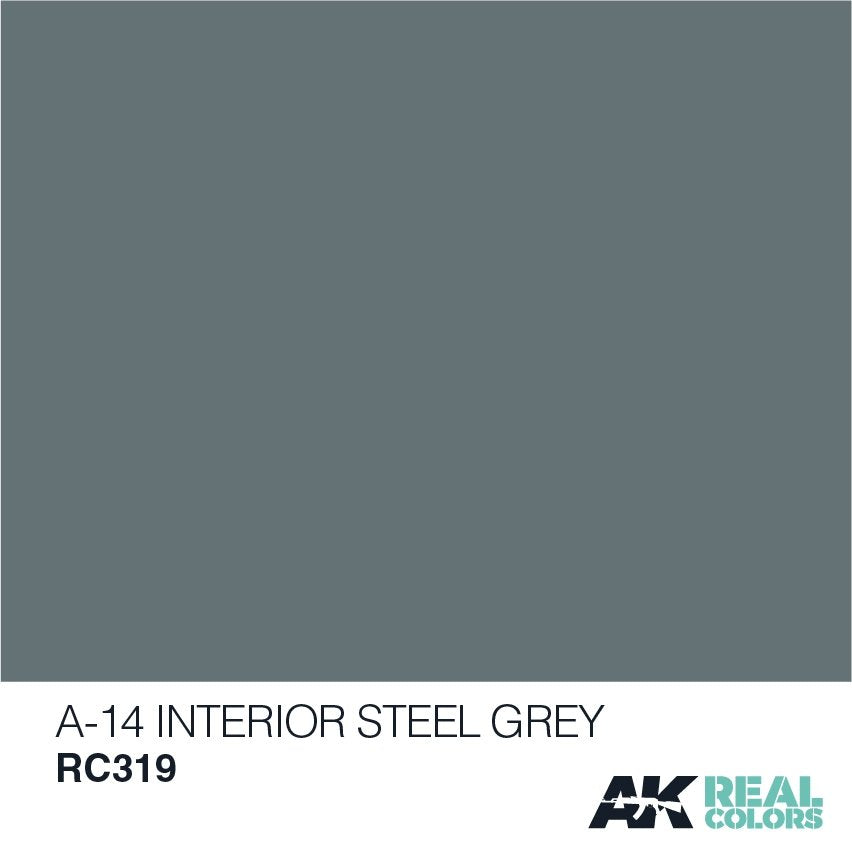 AK Interactive RC319 A-14 INTERIOR STEEL GREY 10ML – immagine 2