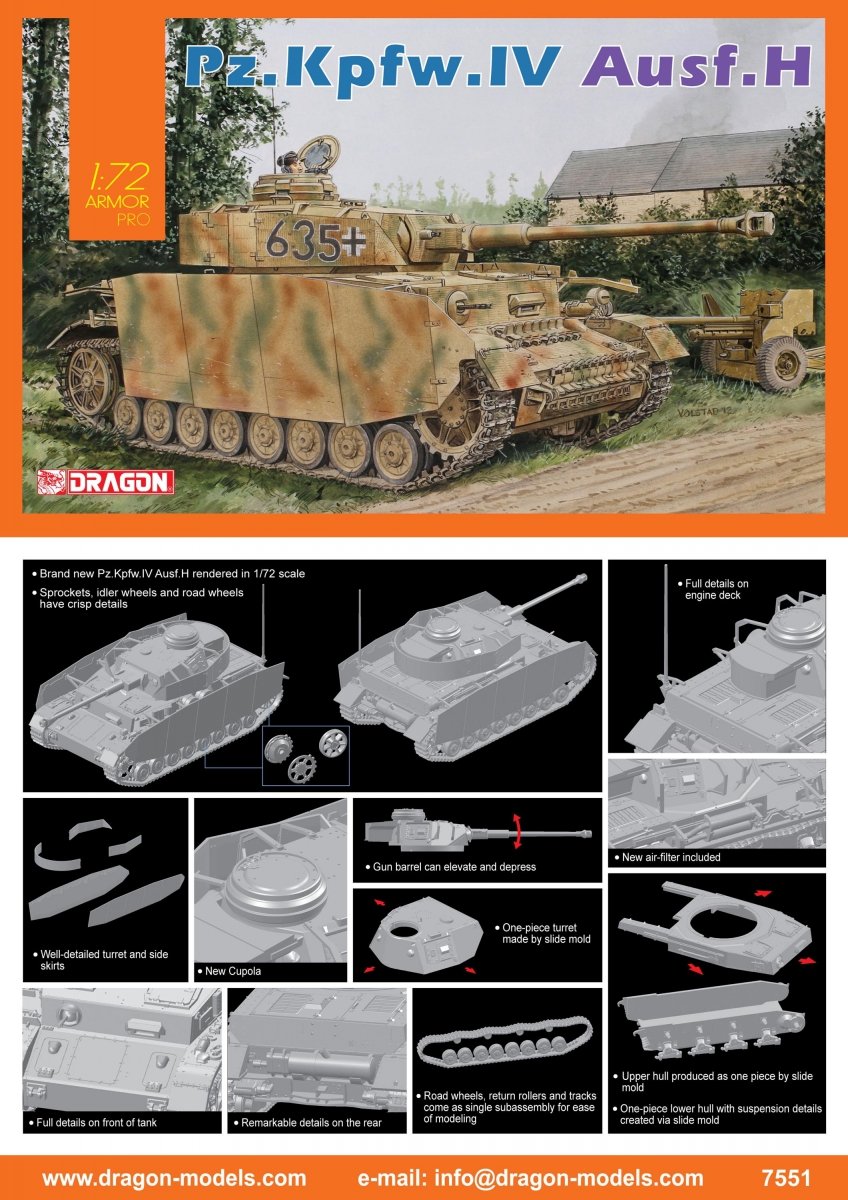 Dragon 7551 Pz.Kpfw.IV Ausf.H 1/72