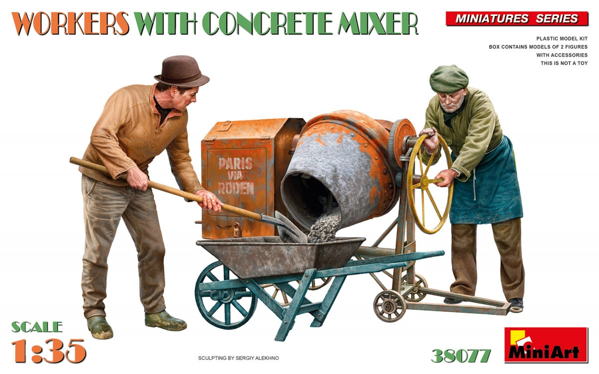 MiniArt 38077 Ouvriers avec bétonnière 1/35