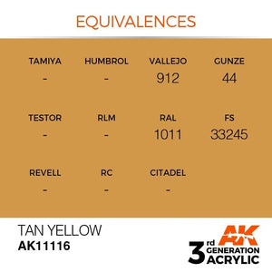 AK Interactive AK11116 TAN YELLOW – STANDARD 17ml – immagine 3