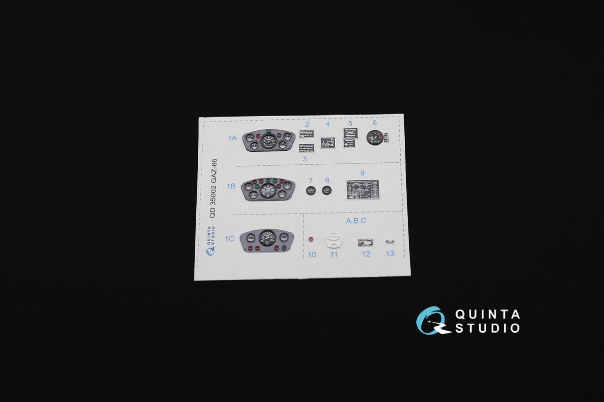 Quinta Studio QD35002 GAZ-66 Family 3D-Printed &amp;amp; coloured Interior on decal paper (for Trumpeter kits) 1/35 – Bild 5