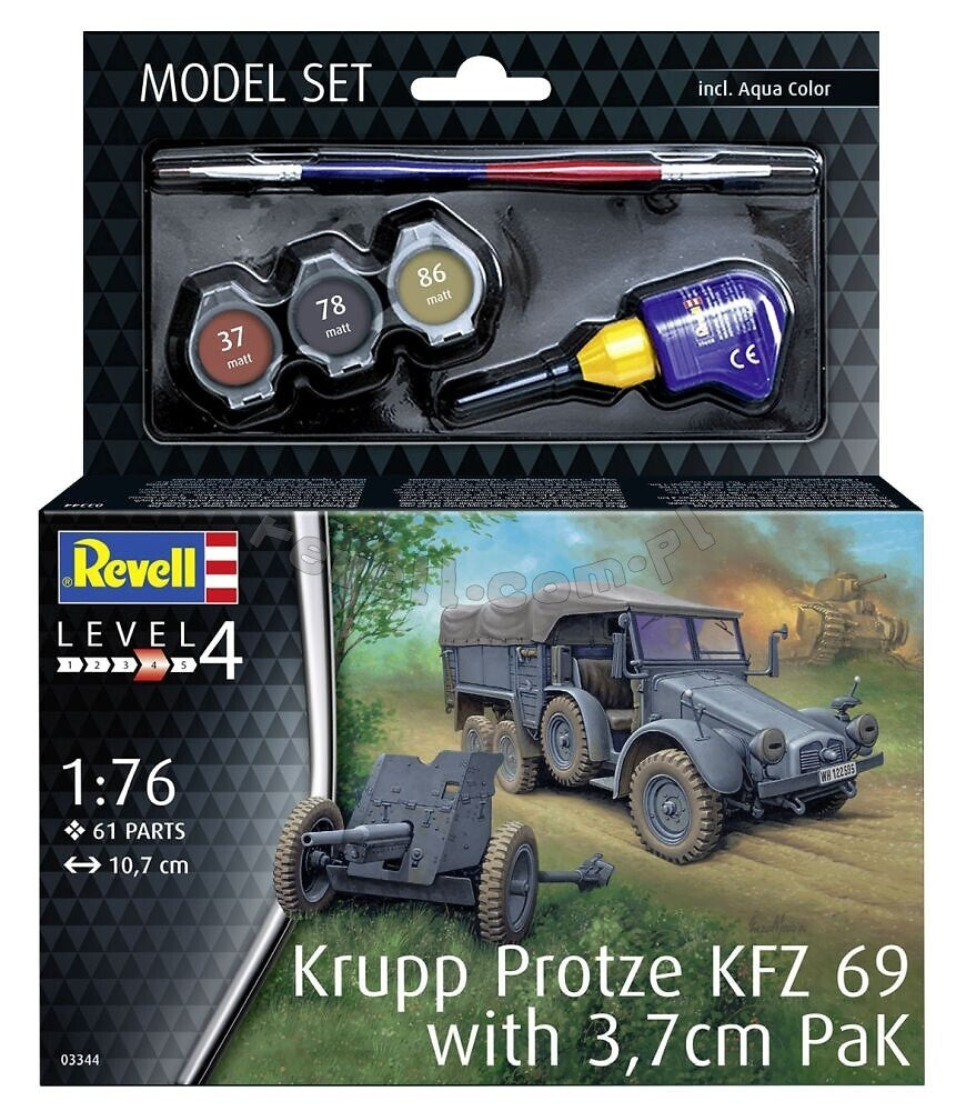Revell 63344 Krupp Protze KFZ 69 with 3.7cm Pak - model set 1/76
