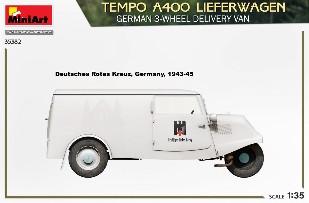 MiniArt 35382 TEMPO A400 LIEFERWAGEN. GERMAN 3-WHEEL DELIVERY VAN 1/35 – Bild 7