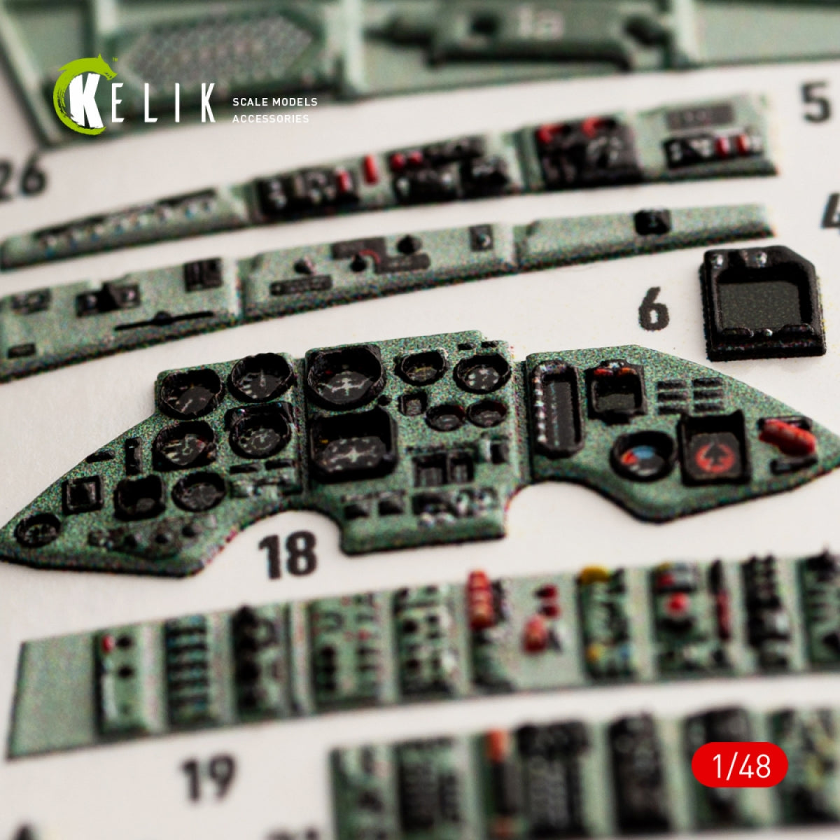 KELIK K48052 SU-27UB FLANKER INTERIOR 3D DECALS FOR GWH KIT 1/48 – imagen 4