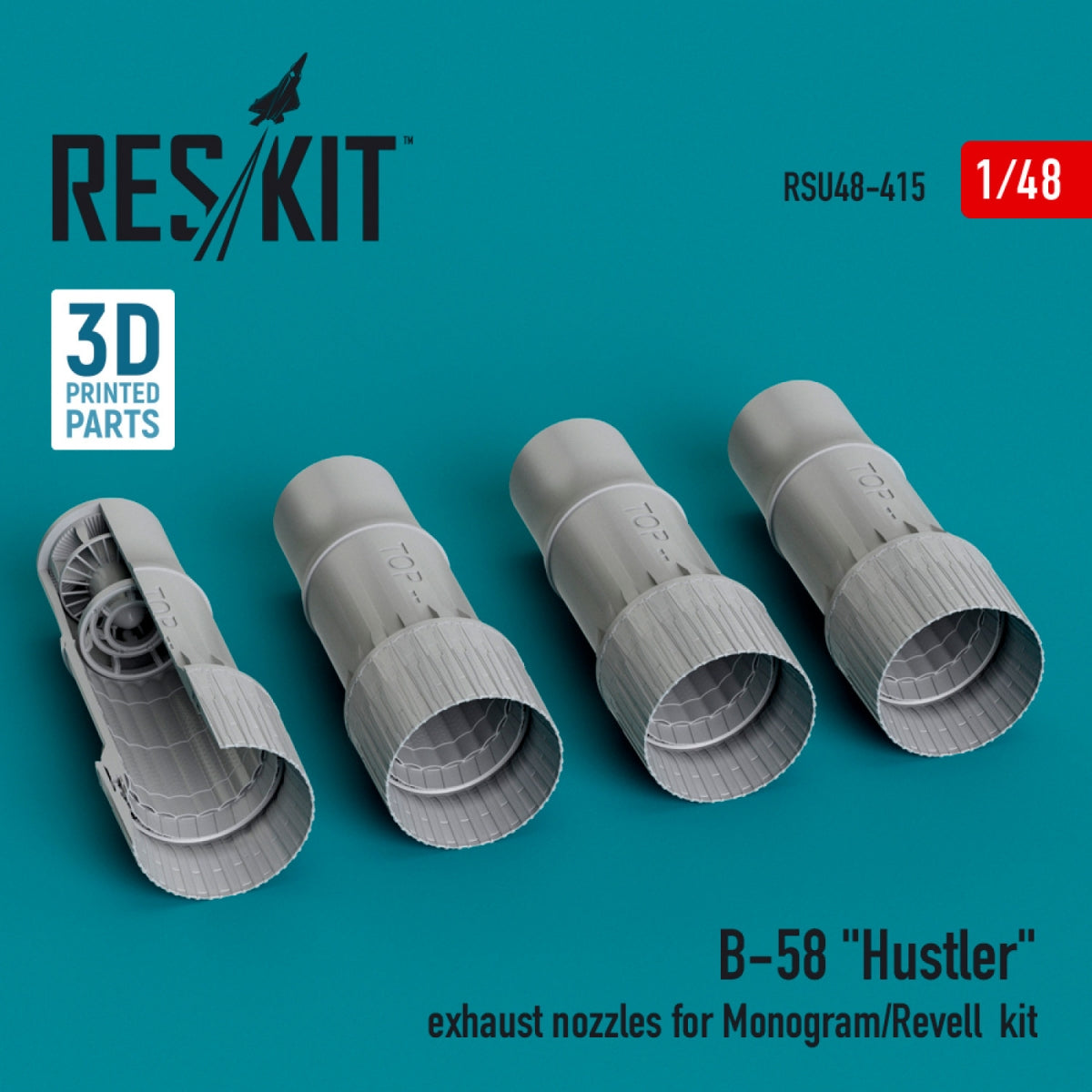 RESKIT RSU48-0415 B-58 "Hustler" exhaust nozzles for Monogram/Revell kit (3D Printed) 1/48