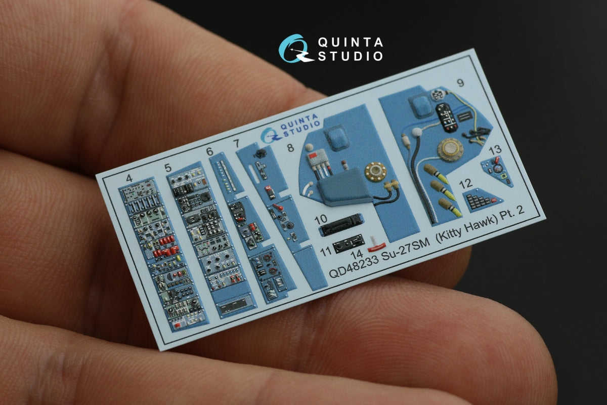 Quinta Studio QD48233 Su-27SM 3D-Printed &amp;amp; coloured Interior on decal paper (KittyHawk) 1/48 – Bild 4