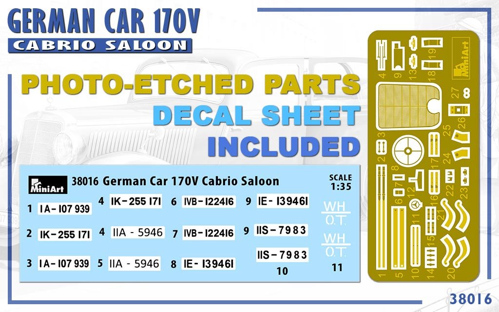 MiniArt 38016 VOITURE ALLEMANDE 170V BERLINE CABRIOLET 1/35 – image 13
