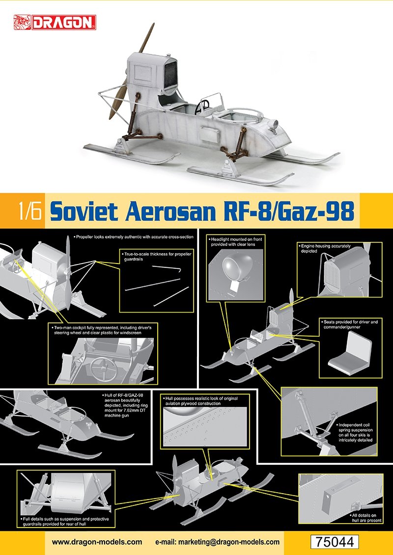 Dragon 75044 Soviet Aerosan Rf-8/Gaz-98 1/6 – image 2