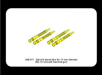 Aber A48 011 Jeu de 4 embouts de canon pour mitrailleuse d&amp;#39;avion allemande MG 131 de 13 mm (1/48)  – image 5