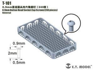 ET Model T-101 0.9mm Button Head Socket Cap Screws 240 pieces