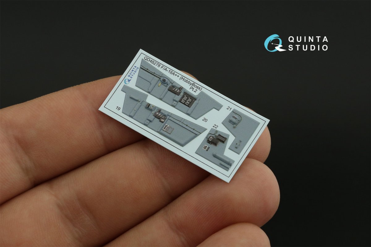 Quinta Studio QD48278 F/A-18А++ 3D-Printed &amp;amp; coloured Interior on decal paper (HobbyBoss) 1/48 – zdjęcie 6