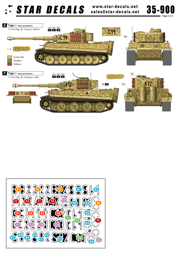 Star Decals 35-900 Tigers of Grossdeutschland 1/35 – imagen 2