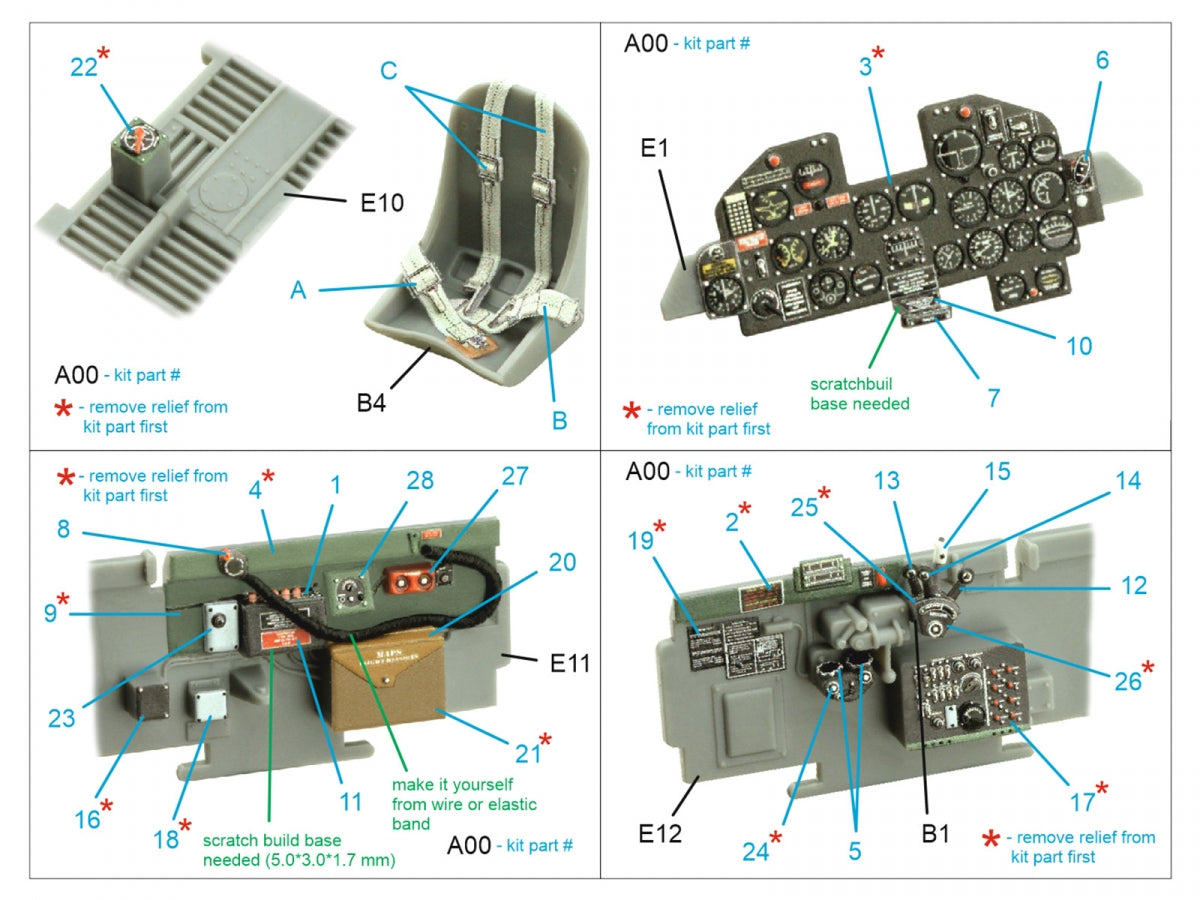 Quinta Studio QD48336 P-47D Thunderbolt Razorback 3D-Printed &amp;amp; coloured Interior on decal paper (Tamiya) 1/48 – imagen 2
