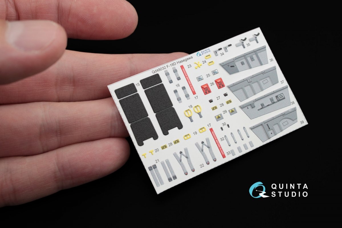 Quinta Studio QD48032 F-16D 3D-Printed &amp;amp; coloured Interior on decal paper (for Hasegawa kit) 1/48 – Bild 5