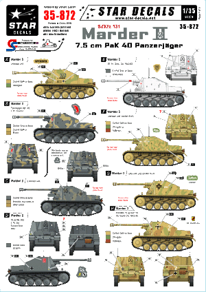 Star Decals 35-872 Panzerjager Marder II. 1/35