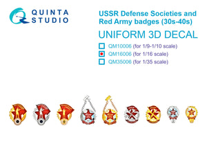 Quinta Studio QM16006 Insignes des sociétés de défense de l&amp;#39;URSS et de l&amp;#39;Armée rouge (années 1930-1940) 1/16