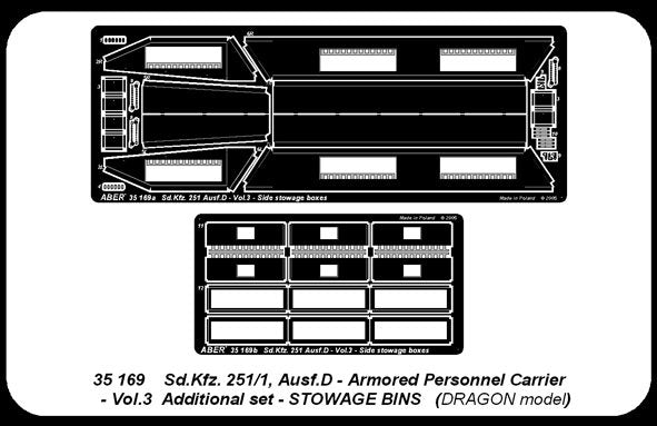 Aber 35169 SD.Kfz. 251/1 Ausf. D cz.3 zasobniki boczne (DRA) 1/35 – imagen 4