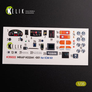 KELIK K35022 Kozak-001 Ukrainian MRAP 3D decals for ICM kit 1/35 – Bild 3