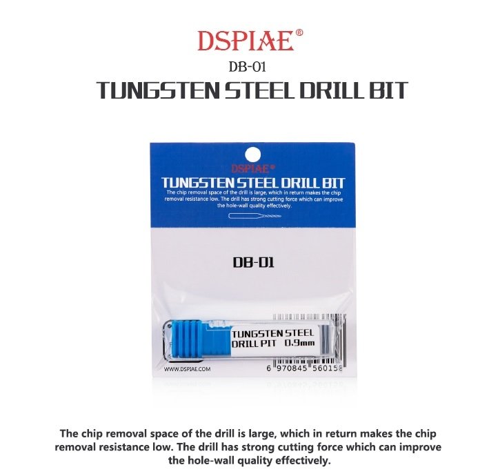 Foret en acier au tungstène DSPIAE DB-01 de 1,6 mm