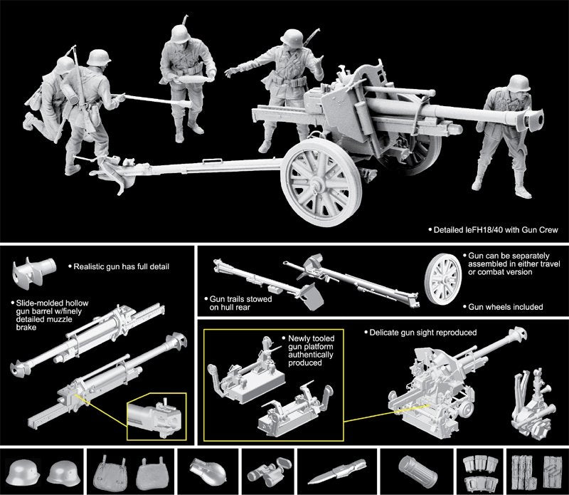 Dragon 6795 10.5cm leFH 18/40 w/Gun Crew 1/35 – image 2