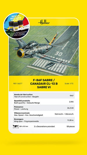 Heller 56277 F-86F SABRE / CANADAIR CL-13 B SABRE VI - Kit de démarrage 1/72 – image 7
