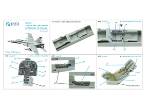 Quinta Studio QD72077 F/A-18C late 3D-Printed &amp;amp; coloured Interior on decal paper (Academy) 1/72 – Bild 13