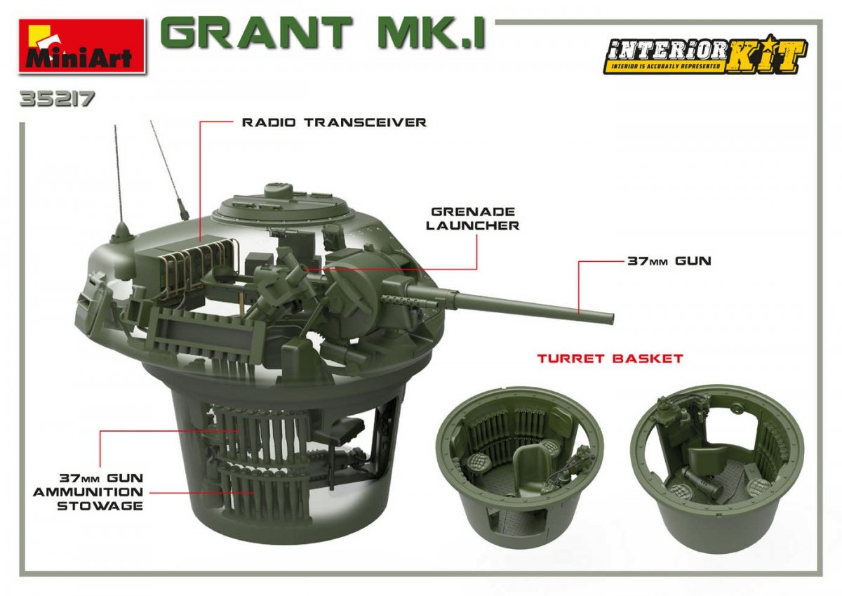 MiniArt 35217 Grant Mk.I w/interior 1/35 – imagen 11