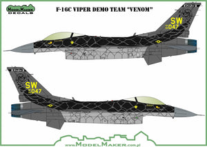 ModelMaker Decals D48157 F-16C Viper Demo Team &amp;quot;Venom&amp;quot; 1/48